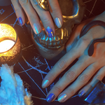 Carica l'immagine nel visualizzatore di Gallery, Smalto adesivo colore lilla e decorazione stelle e lune dorate