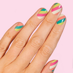 Carica l'immagine nel visualizzatore di Gallery, Smalto adesivo fantasia a righe oblique colorate